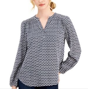 Tommy Hilfiger Chevron Blouse Size Large